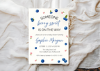 Someone Berry Sweet Is On the Way Baby Shower Invite Blueberries Canva Template | Editable Printable Digital Download Blueberry Baby Shower