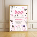 Our Little Boo is Turning Two Halloween Birthday Invitation Cute Ghost 2nd Birthday Party Invite Printable Halloween Toddler Girly pastel