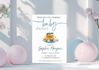 Blueberry Baby Shower Invitation Editable Canva Template Blueberry Pancake Sweet Brunch Invite Printable Digital Download Baby on the Way
