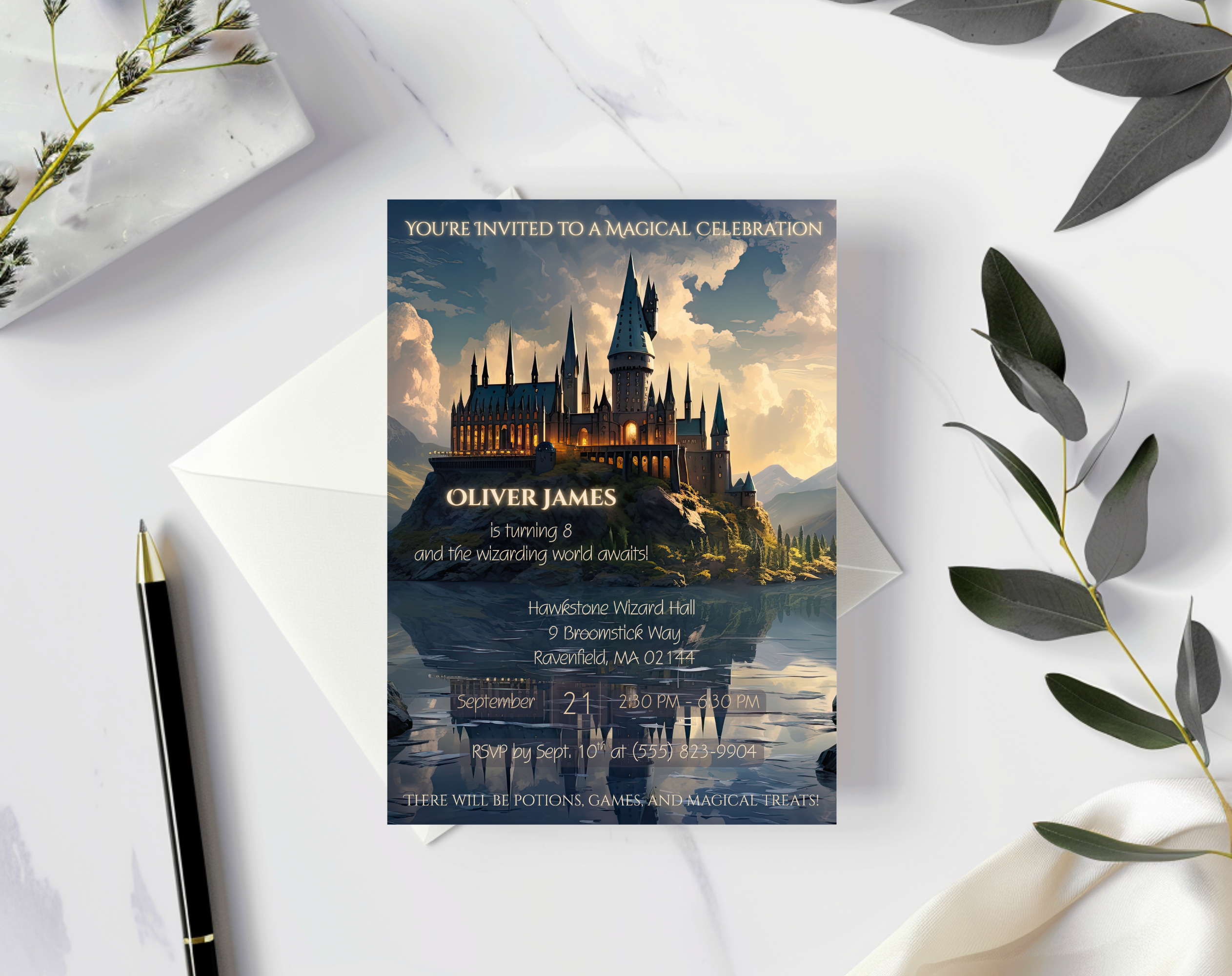 Wizard Invite, Witch Invitation, Magical party, Wizards witches invitation, Birthday invitation wizard world, Magical Castle, Editable