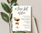A Tini Bit Older 21st Birthday Invite | Espresso Martini Cocktail Party | Women’s Birthday Invite Drink Bow EDITABLE template in Canva