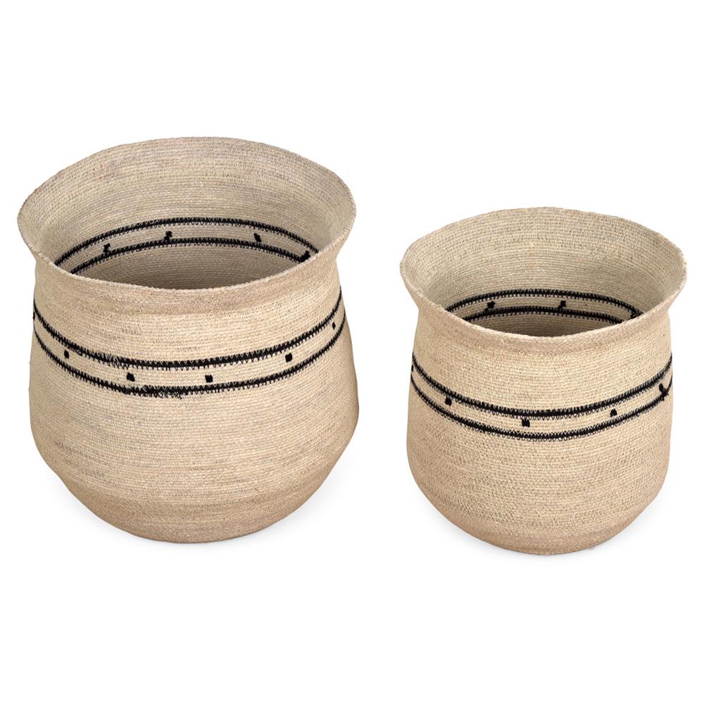 OPJET Baskets Inspiration Natural/Black Set Of 2