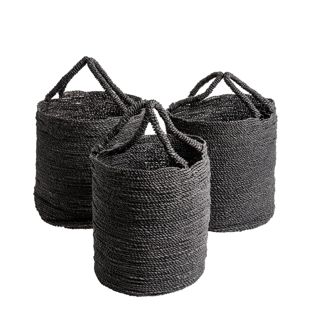 Original Home Seagrass Baskets Black - Set Of 3