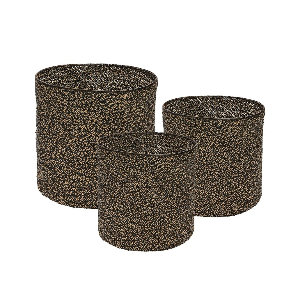 Original Home Mendong Baskets Black/Natural - Set Of 3