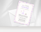 Our Little Goose is Turning 3 Invitation | Editable Purple Pastel Birthday Invite | Canva Template | Printable Digital Download | Farm Party