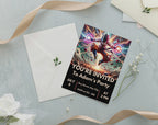 Editable Anime Warrior Birthday Invitation Canva Template | Action Hero Party Invite for Boys | Saiyan Inspired Digital Download