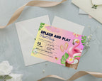 Flamingo Pool Party Invitation | Let's Flamingle Birthday Invite | Tropical Summer Bash | Editable Canva Template | Instant Download