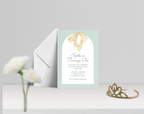 First Birthday Invitation Girl | Light Green Yellow Bow Theme | Editable Canva Template | Printable 1st Birthday Party Invite for Her