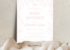 Vintage Pink Toile Baby Shower Invitation | French Pink Blush 5x7 Canva Template | Girl Baby Invite | Editable Printable Digital Download