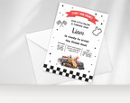 Race Car 1st Birthday Invitation for Boys | Formula One Racing Theme | Editable 5x7 Canva Template | Printable Digital Download Invite