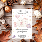 A Little Boo Baby Shower Invitation, Pink Halloween Baby Shower Invitation, Ghost Halloween Girl Baby Shower Invite, Editable Template Pink