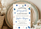 Someone Berry Sweet Is On the Way Baby Shower Invite Blueberries Canva Template | Editable Printable Digital Download Blueberry Baby Shower